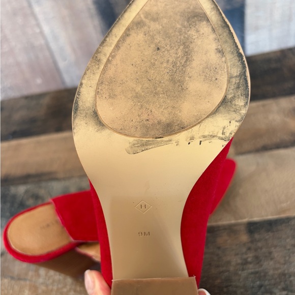 Red Suede Mules - Picture 5 of 6